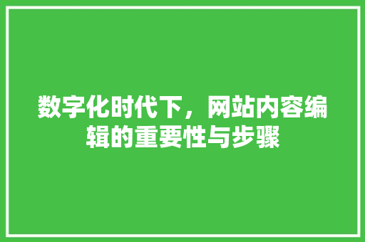 数字化时代下，网站内容编辑的重要性与步骤 数字化时代下，网站内容编辑的重要性与步骤 百度SEO