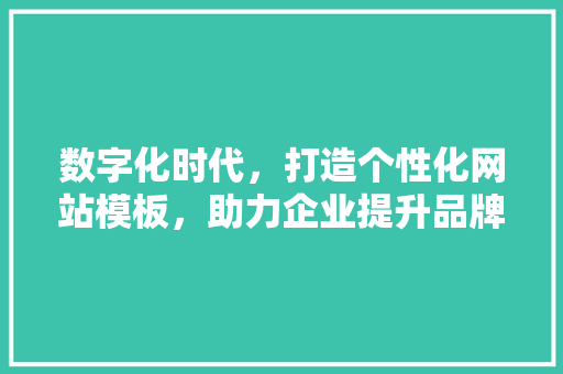 数字化时代，打造个性化网站模板，助力企业提升品牌形象 数字化时代，打造个性化网站模板，助力企业提升品牌形象 神马SEO