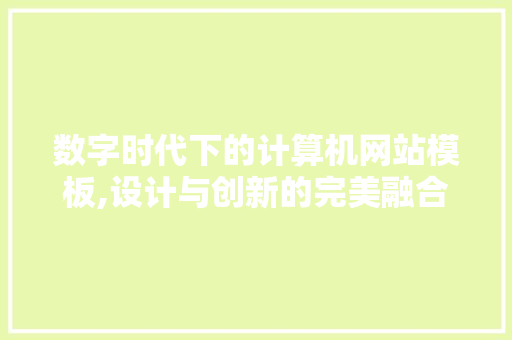 数字时代下的计算机网站模板,设计与创新的完美融合