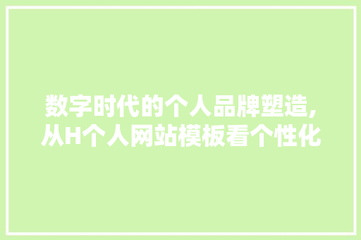 数字时代的个人品牌塑造,从H个人网站模板看个性化发展