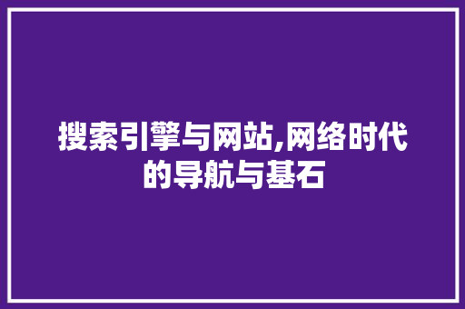 搜索引擎与网站,网络时代的导航与基石