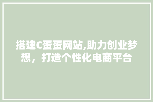 搭建C蛋蛋网站,助力创业梦想，打造个性化电商平台