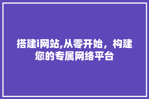 搭建i网站,从零开始，构建您的专属网络平台
