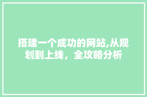 搭建一个成功的网站,从规划到上线，全攻略分析