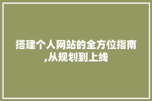 搭建个人网站的全方位指南,从规划到上线