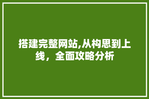搭建完整网站,从构思到上线，全面攻略分析
