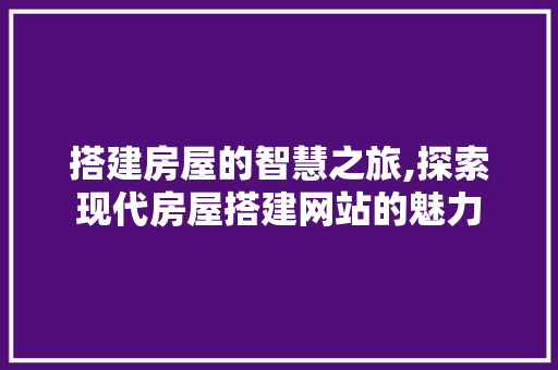 搭建房屋的智慧之旅,探索现代房屋搭建网站的魅力