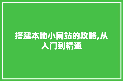 搭建本地小网站的攻略,从入门到精通