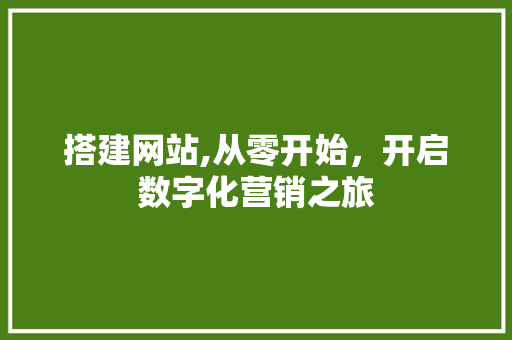 搭建网站,从零开始，开启数字化营销之旅