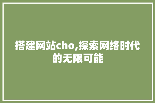 搭建网站cho,探索网络时代的无限可能
