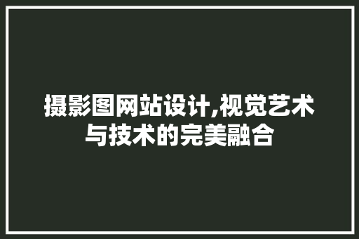 摄影图网站设计,视觉艺术与技术的完美融合 摄影图网站设计,视觉艺术与技术的完美融合 网站建设公司