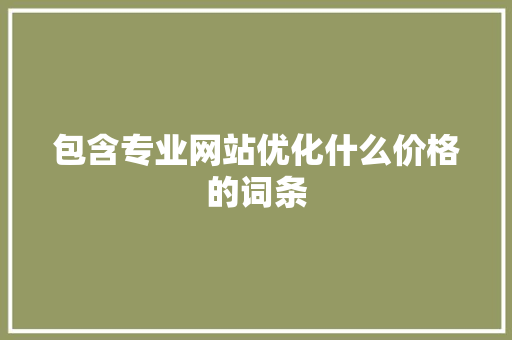包含专业网站优化什么价格的词条 包含专业网站优化什么价格的词条 网站建设公司