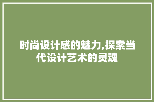 时尚设计感的魅力,探索当代设计艺术的灵魂 时尚设计感的魅力,探索当代设计艺术的灵魂 必应SEO