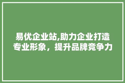 易优企业站,助力企业打造专业形象，提升品牌竞争力