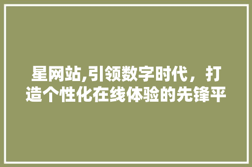 星网站,引领数字时代，打造个性化在线体验的先锋平台