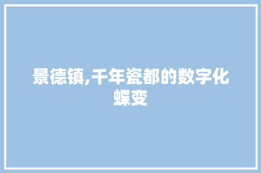 景德镇,千年瓷都的数字化蝶变