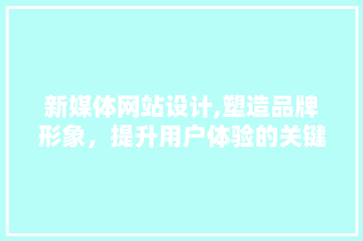 新媒体网站设计,塑造品牌形象，提升用户体验的关键之路