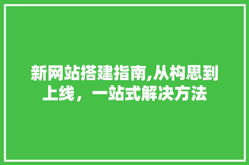新网站搭建指南,从构思到上线，一站式解决方法 新网站搭建指南,从构思到上线，一站式解决方法 SEO关键词