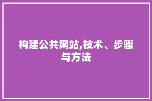 构建公共网站,技术、步骤与方法 构建公共网站,技术、步骤与方法 SEO关键词