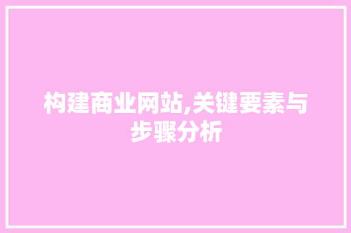 构建商业网站,关键要素与步骤分析