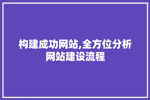 构建成功网站,全方位分析网站建设流程 构建成功网站,全方位分析网站建设流程 网站建设公司