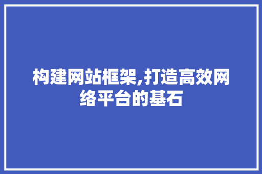 构建网站框架,打造高效网络平台的基石