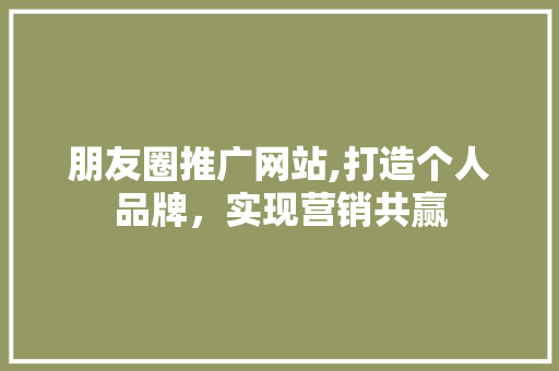 朋友圈推广网站,打造个人品牌，实现营销共赢 朋友圈推广网站,打造个人品牌，实现营销共赢 SEO关键词