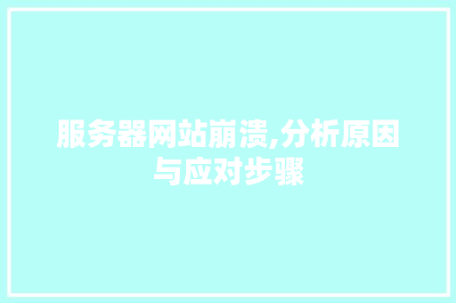 服务器网站崩溃,分析原因与应对步骤 服务器网站崩溃,分析原因与应对步骤 神马SEO