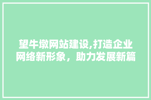 望牛墩网站建设,打造企业网络新形象，助力发展新篇章