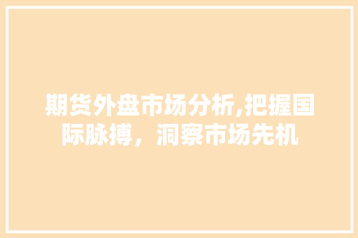 期货外盘市场分析,把握国际脉搏，洞察市场先机
