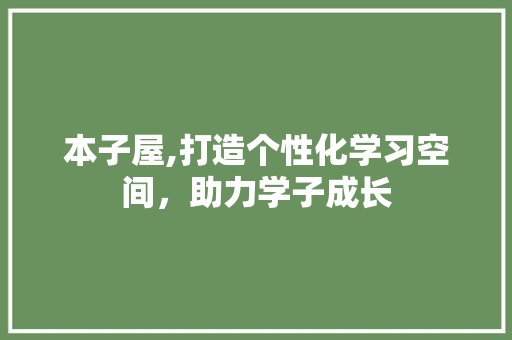 本子屋,打造个性化学习空间，助力学子成长