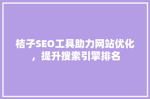 桔子SEO工具助力网站优化，提升搜索引擎排名