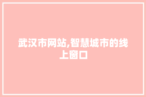 武汉市网站,智慧城市的线上窗口 武汉市网站,智慧城市的线上窗口 必应SEO