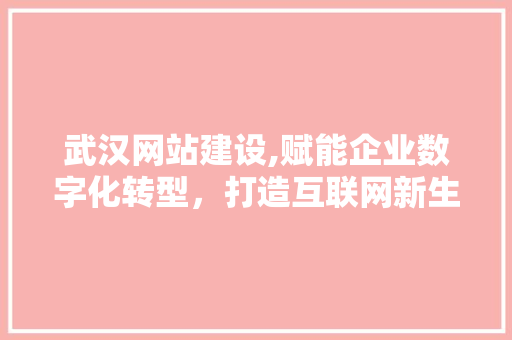武汉网站建设,赋能企业数字化转型，打造互联网新生态