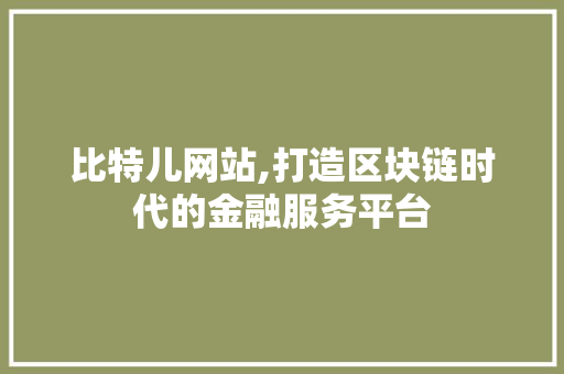比特儿网站,打造区块链时代的金融服务平台