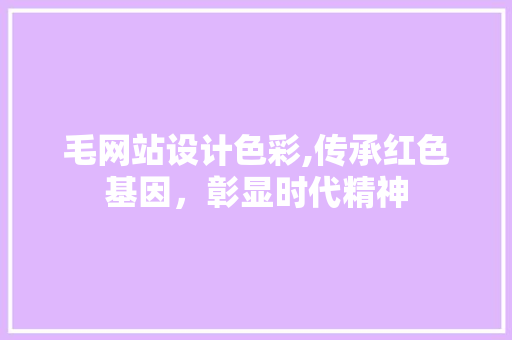 毛网站设计色彩,传承红色基因，彰显时代精神