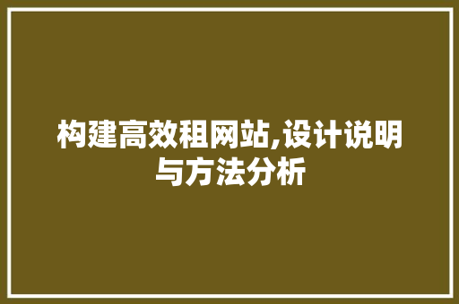 构建高效租网站,设计说明与方法分析