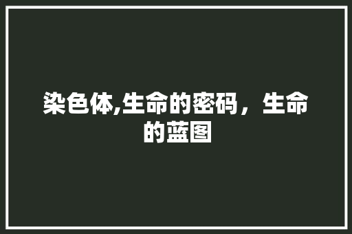 染色体,生命的密码，生命的蓝图