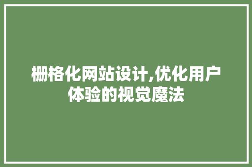 栅格化网站设计,优化用户体验的视觉魔法