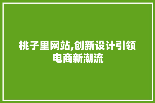 桃子里网站,创新设计引领电商新潮流