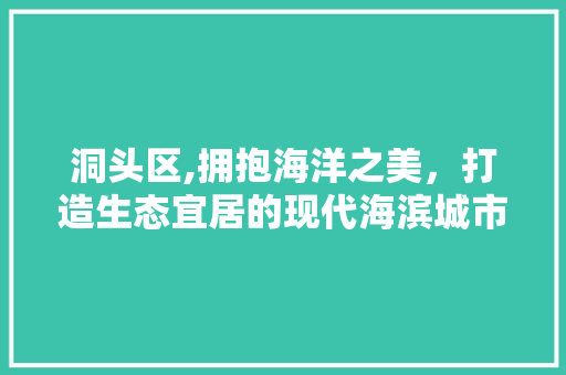 洞头区,拥抱海洋之美，打造生态宜居的现代海滨城市