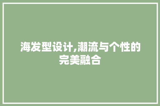 海发型设计,潮流与个性的完美融合