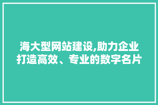 海大型网站建设,助力企业打造高效、专业的数字名片