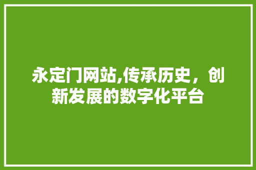 永定门网站,传承历史，创新发展的数字化平台