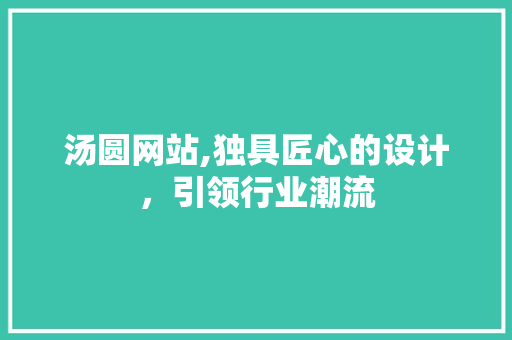 汤圆网站,独具匠心的设计，引领行业潮流