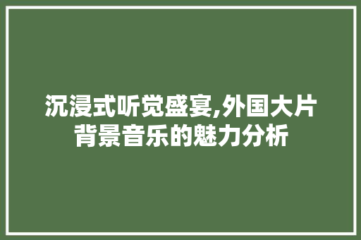沉浸式听觉盛宴,外国大片背景音乐的魅力分析 沉浸式听觉盛宴,外国大片背景音乐的魅力分析 神马SEO