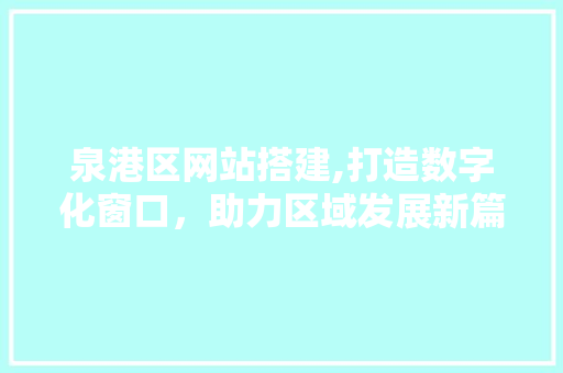 泉港区网站搭建,打造数字化窗口，助力区域发展新篇章