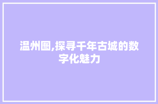 温州图,探寻千年古城的数字化魅力
