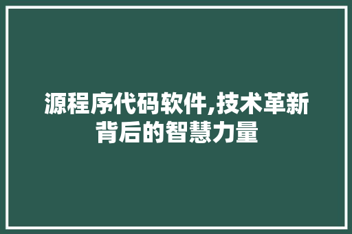源程序代码软件,技术革新背后的智慧力量