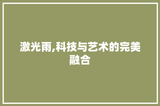 激光雨,科技与艺术的完美融合